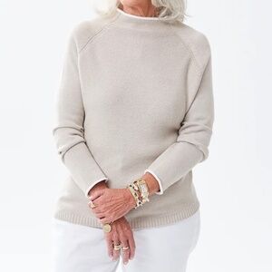 Alice Walk The Cotton Mock Neck in Oatmeal